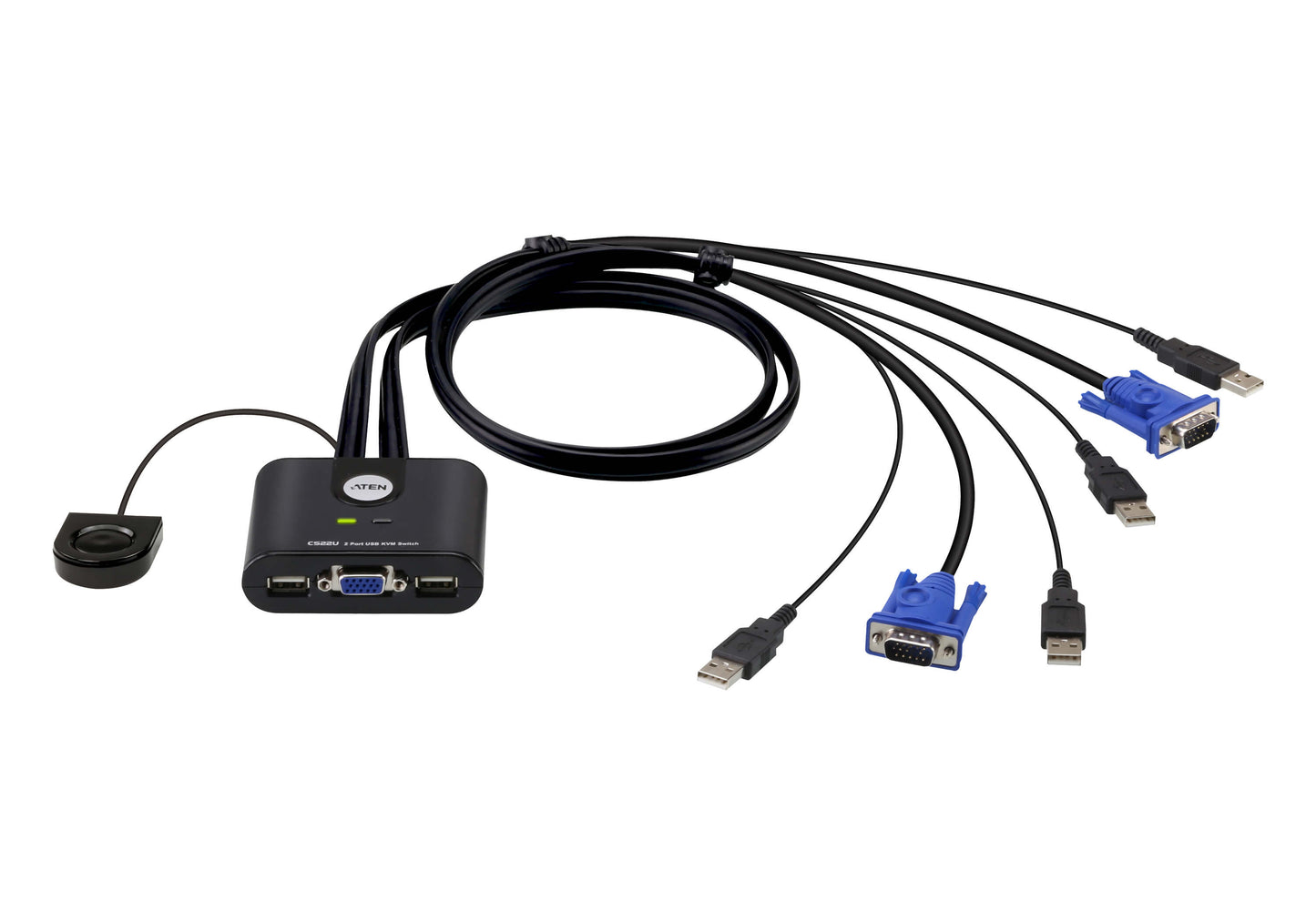 Cable KVM USB / VGA de 2 Puertos con cab