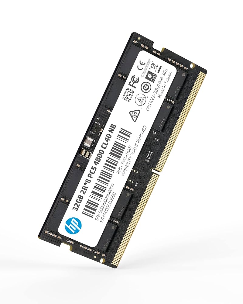 32GB 4800MHz DDR5 Non ECC CL40 SODIMM 2R
