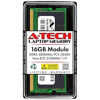 16GB 4800MHz DDR5 Non ECC CL40 SODIMM Ki