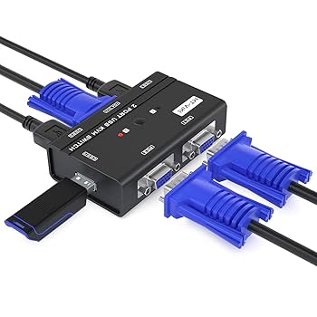 Cable KVM USB / VGA de 2 Puertos con cab