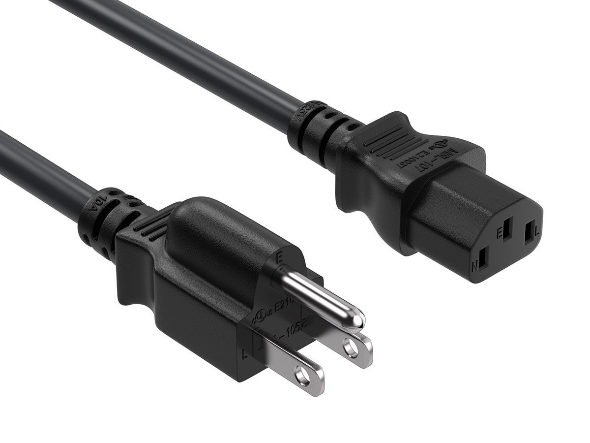 12ft 5-15P to C13 18 AWG PC Power Cable