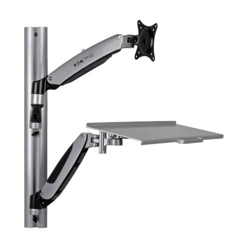 Single-Display Sit-Stand Wall-Mount Work