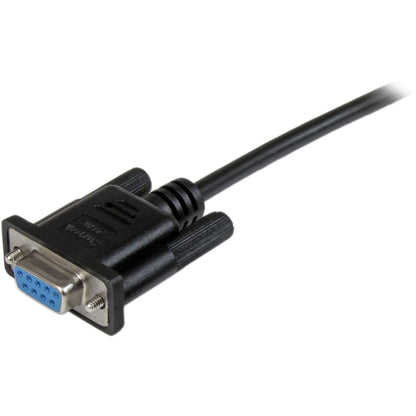 2m Black DB9 RS232 Null Modem Cable FF