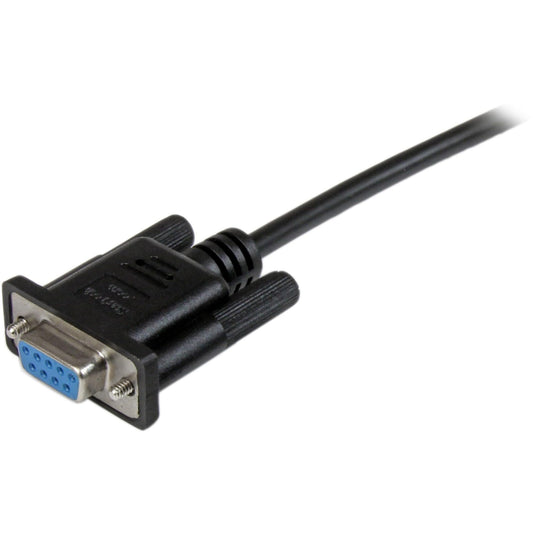 2m Black DB9 RS232 Null Modem Cable FF