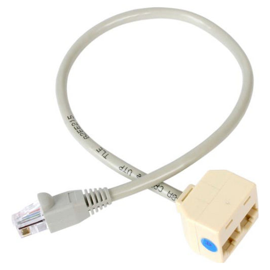 2-to-1 RJ45 Splitter Cable Adapter - F M