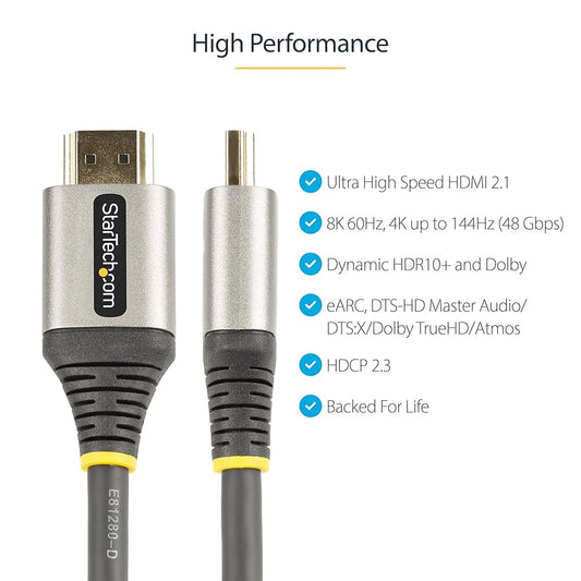 16ft 5m Certified HDMI 2.1 Cable - 8K/4K