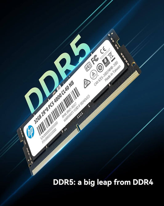 32GB 4800MHz DDR5 Non ECC CL40 SODIMM 2R