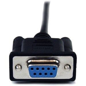 1m Black DB9 RS232 Null Modem Cable F/M