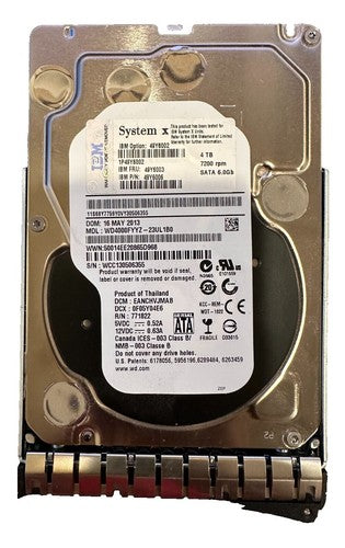 2TB HDD SATA 6ps 7.2K 512n 3.5in Hot-Plu