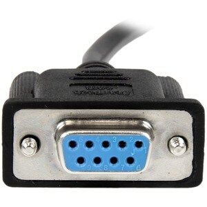 2m Black DB9 RS232 Null Modem Cable FF