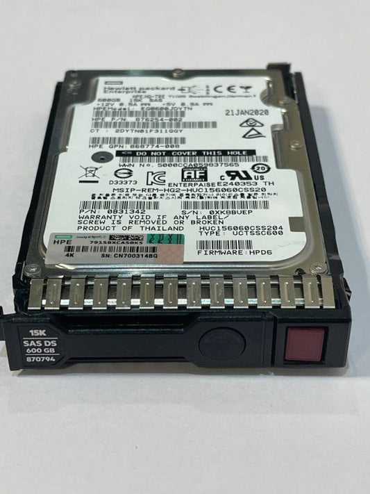 600GB SAS 15K SFF SC D