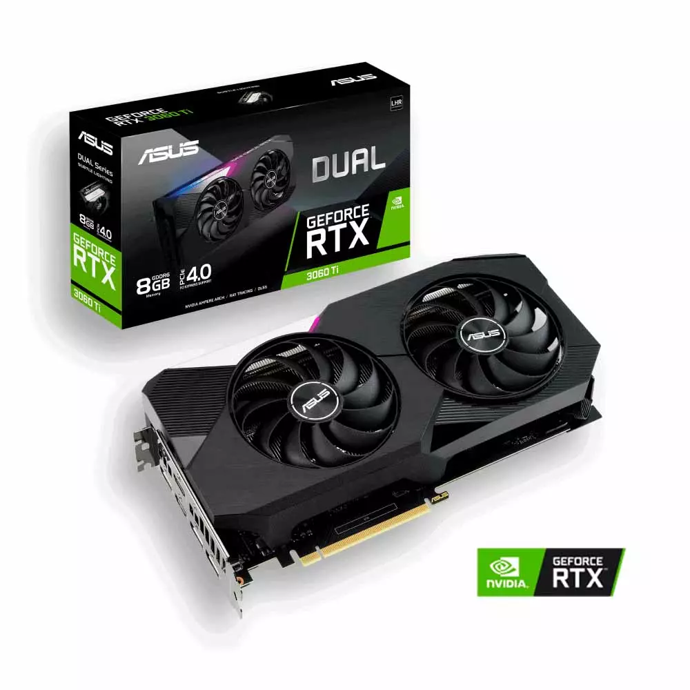 tarjeta video asus rtx 3060 ti dual oc 8gb ddr6x 3