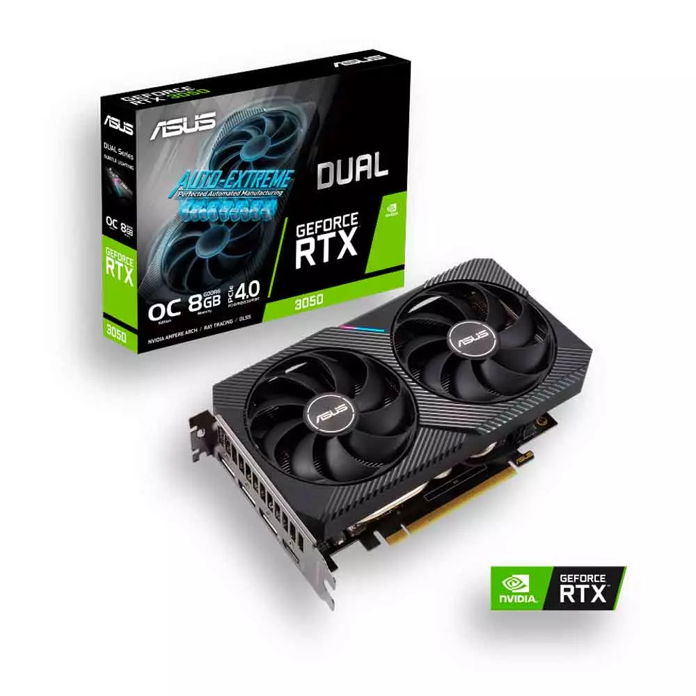 tarjeta video geforce asus rtx 3050 dual oc 8gb ddr6 3